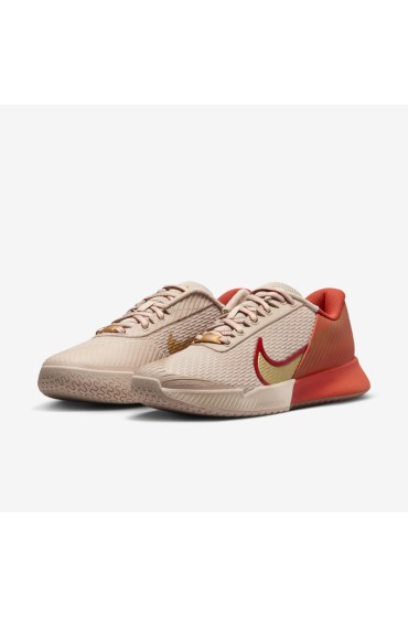 کتونی تنیس مدل NikeCourt Air Zoom Vapor Pro 2 عددی Premium رنگ ماسه دریفت / صمغ قهوه ای ​​/ طلای متالیک مردانه نایک