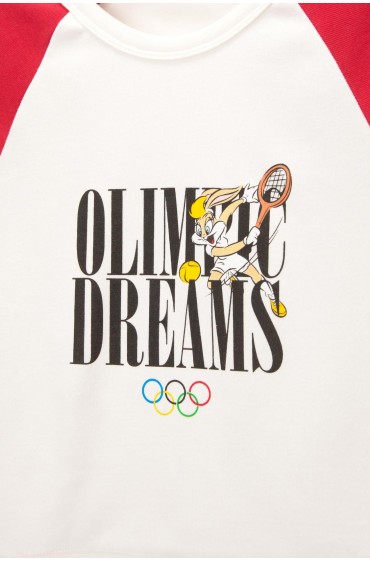 تیشرت Looney Tunes x Olympic Collection زنانه سفید پل اند بیر