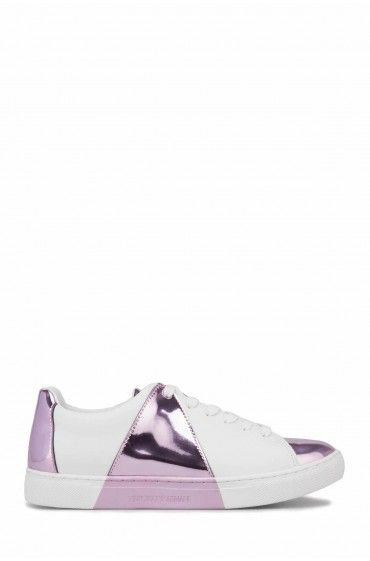 کفش اسنیکرز زنانه امپریو آرمانی-Women's White-Pink Sneaker X3X067 XL811 D080