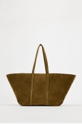 SPLIT SUEDE MAXI SHOPPER زنانه قهوه ای زارا