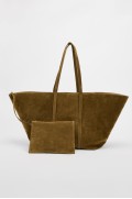 SPLIT SUEDE MAXI SHOPPER زنانه قهوه ای زارا