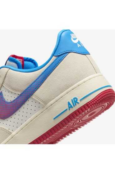 کتونی ایر فورس 1 مدل Nike Air Force 1 '07 LV8 رنگ شیر نارگیل / بادبان / قرمز دانشگاهی / عکس آبی مردانه نایک