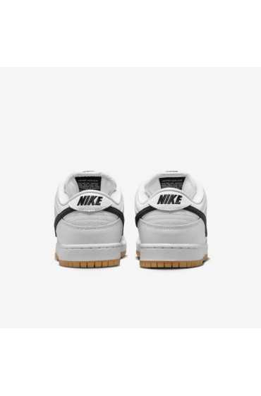 کتونی اسکیت برد مدل Nike SB Dunk Low Pro رنگ سفید / سفید / صمغ قهوه ای روشن / مشکی مردانه نایک