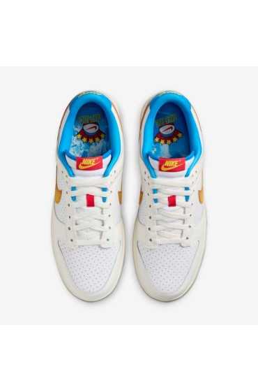 کتونی دانک مدل Nike Dunk Low Retro SE رنگ بادبان / تور زرد / عکس آبی / قرمز دانشگاهی مردانه نایک