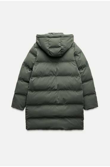 ضد باد ANORAK PUFFER کلاهدار زنانه خاکی زارا