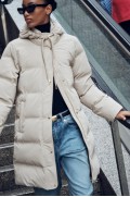 ضد باد ANORAK PUFFER کلاهدار زنانه سفید اکرو زارا