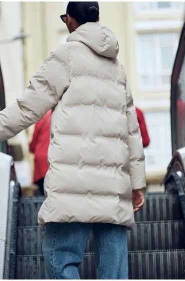 ضد باد ANORAK PUFFER کلاهدار زنانه سفید اکرو زارا