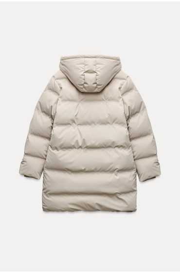 ضد باد ANORAK PUFFER کلاهدار زنانه سفید اکرو زارا