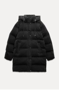 ضد باد ANORAK PUFFER کلاهدار زنانه مشکی زارا