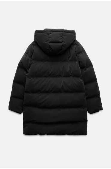 ضد باد ANORAK PUFFER کلاهدار زنانه مشکی زارا