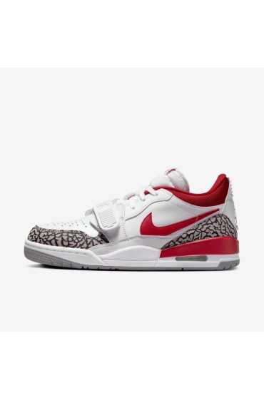 کتونی ورزشی مدل Air Jordan Legacy 312 Low رنگ سفید / خاکستری سیمانی / مشکی / قرمز ورزشی زنانه نایک