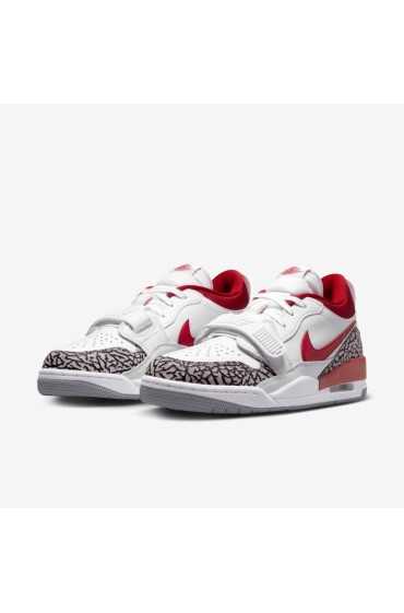 کتونی ورزشی مدل Air Jordan Legacy 312 Low رنگ سفید / خاکستری سیمانی / مشکی / قرمز ورزشی زنانه نایک