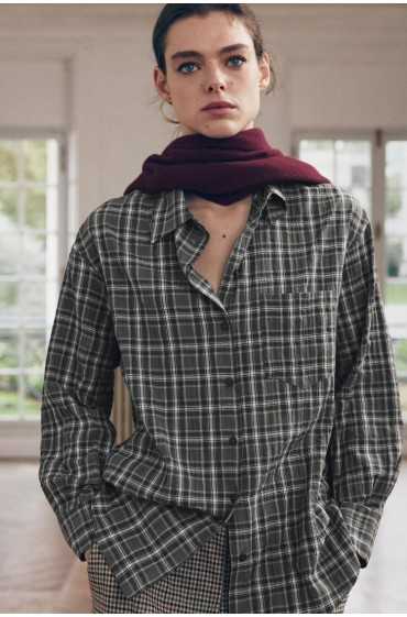  CHECK SHIRT اورسایز زنانه مشکی / سفید زارا