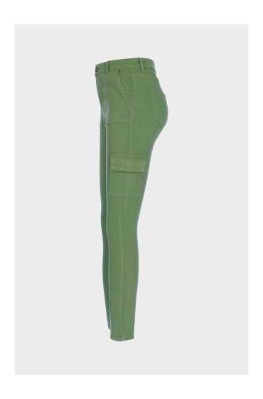 شلوار جین 4527-015 شلوار جین شلوار پارچه ای فاق بلند Hazel Khaki Skinny Fit Cargo زنانه خاکی ال سی وایکیکی