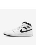 کتونی بسکتبال مدل Air Jordan 1 Mid رنگ سفید/سفید/سیاه/سیاه مردانه نایک