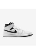 کتونی بسکتبال مدل Air Jordan 1 Mid رنگ سفید/سفید/سیاه/سیاه مردانه نایک