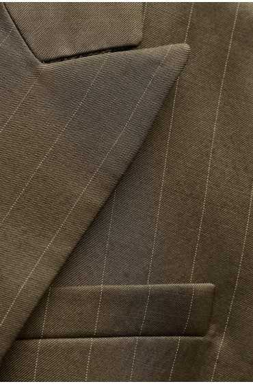 کت تک پشمی PINSTRIPE COLLECTION ZW زنانه خاکی زارا