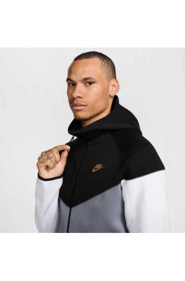 سویشرت ورزشی مدل Nike Sportswear Tech Fleece Windrunner رنگ مشکی/خاکستری سرد/سفید/طلای متالیک مردانه نایک