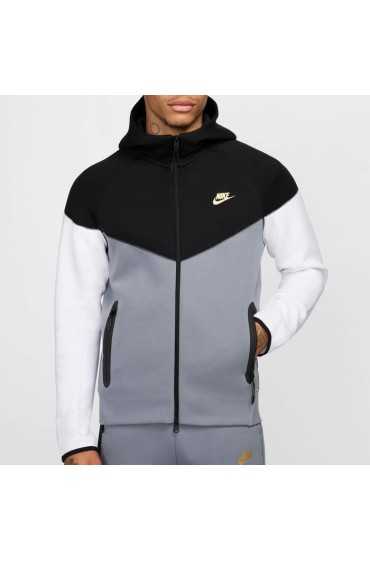 سویشرت ورزشی مدل Nike Sportswear Tech Fleece Windrunner رنگ مشکی/خاکستری سرد/سفید/طلای متالیک مردانه نایک