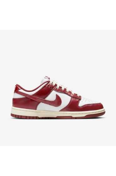 کتونی ورزشی مدل Nike Dunk Low Premium رنگ سفید / شیر نارگیل / قرمز تیمی زنانه نایک