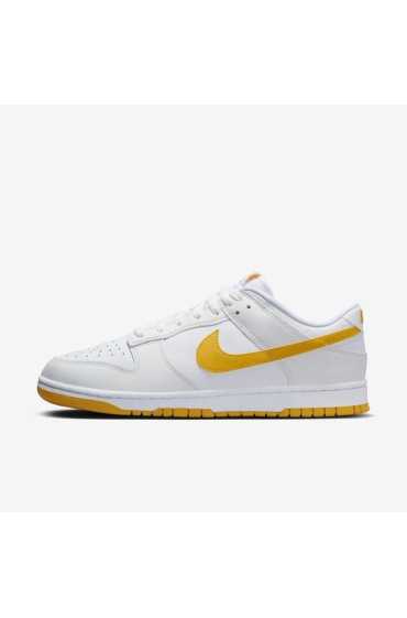 کتونی دانک مدل Nike Dunk Low Retro رنگ سفید/سفید قله/طلای دانشگاه مردانه نایک