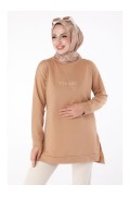  سویشرت کرم تیره زنانه Plain Crew Neck - 26200 زنانه کرم تیره ال سی وایکیکی 