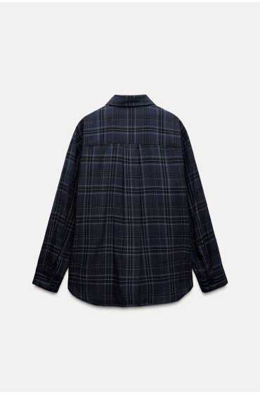 ZW COLLECTION CHECK SHIRT زنانه آبی زارا