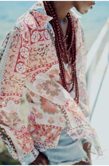 پیراهن PATCHWORK PRINT زنانه چند رنگ زارا