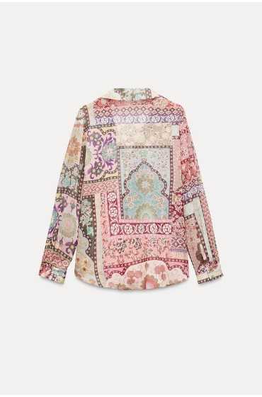 پیراهن PATCHWORK PRINT زنانه چند رنگ زارا