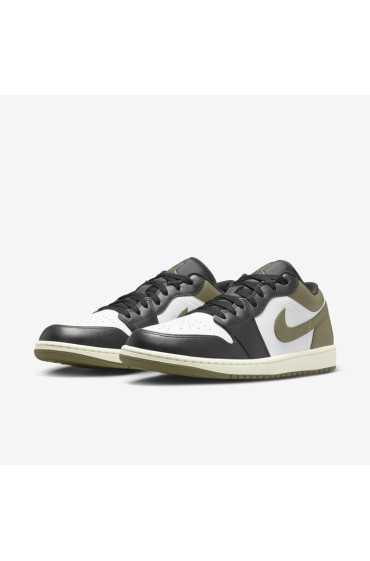 کتونی ایر جردن 1 مدل Air Jordan 1 Low 'Medium Olive' رنگ سیاه/زیتونی متوسط/سفید مردانه نایک