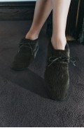 کفش تخت FAUX FUR زنانه سبز زارا