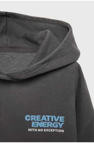 HOODIE TEXT Z3D OVERSIZE زنانه خاکستری خاکستری زارا