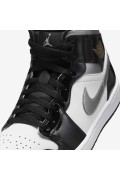 کتونی ایر جردن 1 مدل Air Jordan 1 Mid 'Black Patent' رنگ مشکی/سفید/طلای متالیک/نقره ای متالیک مردانه نایک