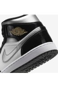 کتونی ایر جردن 1 مدل Air Jordan 1 Mid 'Black Patent' رنگ مشکی/سفید/طلای متالیک/نقره ای متالیک مردانه نایک