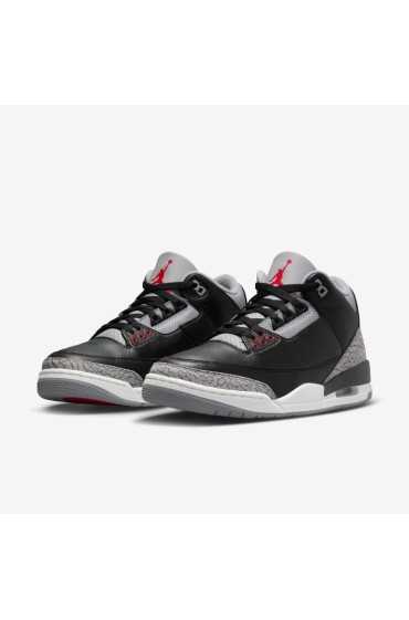 کتونی جردن مدل Air Jordan 3 OG 'Black Cement' رنگ مشکی/خاکستری سیمانی/سفید قله/قرمز آتشی مردانه نایک