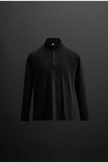 تیشرت ZIP-UP مردانه مشکی زارا