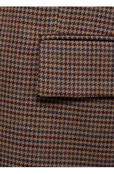 کت تک کت تک شطرنجی Houndstooth زنانه زرشکی منگو