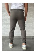  شلوار پارچه ای Velcro Slim Fit شلوار Jogger مردانه کرم تیره ال سی وایکیکی 