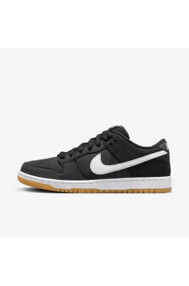 کتونی اسکیت برد مدل Nike SB Dunk Low Pro رنگ مشکی/سیاه/آدامسی قهوه ای روشن/سفید مردانه نایک