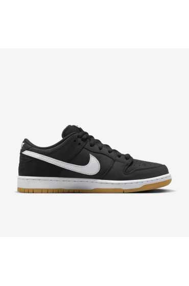 کتونی اسکیت برد مدل Nike SB Dunk Low Pro رنگ مشکی/سیاه/آدامسی قهوه ای روشن/سفید مردانه نایک