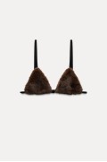 BRALETTE FAUX FUR با لمیتد ادیشن زنانه قهوه ای زارا