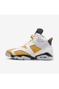 کتونی جردن مدل Air Jordan 6 Retro 'Yellow Ocher' رنگ سفید/سیاه/زرد اخرایی مردانه نایک