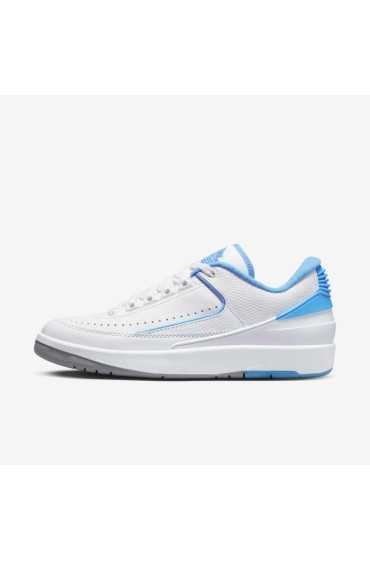 کتونی جردن مدل Air Jordan 2 عددی Retro Low رنگ سفید / خاکستری سیمانی / آبی دانشگاهی مردانه نایک