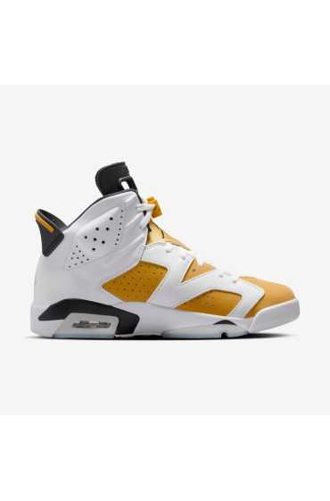 کتونی جردن مدل Air Jordan 6 Retro 'Yellow Ocher' رنگ سفید/سیاه/زرد اخرایی مردانه نایک