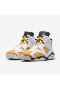 کتونی جردن مدل Air Jordan 6 Retro 'Yellow Ocher' رنگ سفید/سیاه/زرد اخرایی مردانه نایک