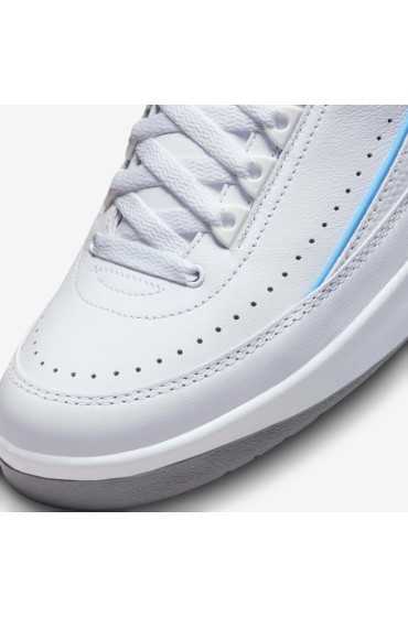 کتونی جردن مدل Air Jordan 2 عددی Retro Low رنگ سفید / خاکستری سیمانی / آبی دانشگاهی مردانه نایک