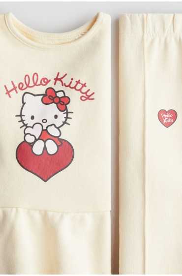 شلوار پارچه ای دخترانه زرد روشن/Hello Kitty اچ اند ام 1264538002