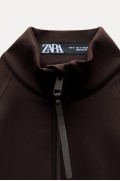  ZW COLLECTION کاپشن ZIP THERMO-SEALED زنانه قهوه ای زارا 