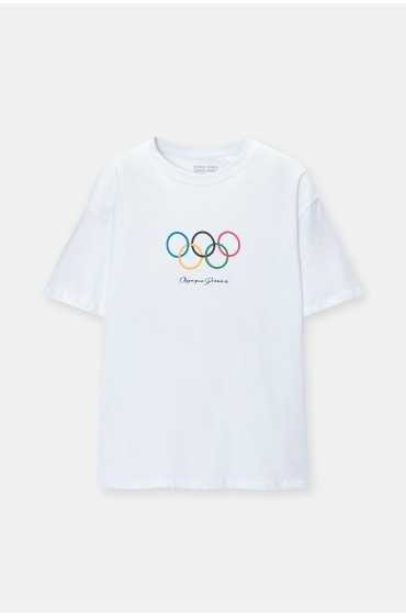 تیشرت White Looney Tunes x Olympic Collection مردانه رنگ سفید پل اند بیر