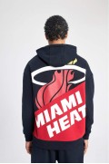 سویشرت ضخیم کلاهدار DeFactoFit NBA Miami Heat مردانه مشکی دیفکتو